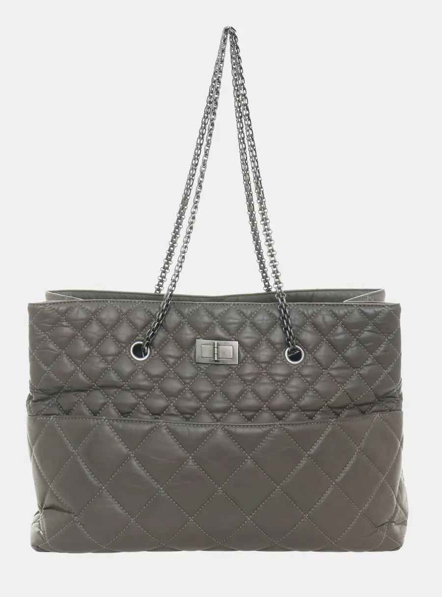 Chanel Reissue Grey Leather Chain Tote Bag