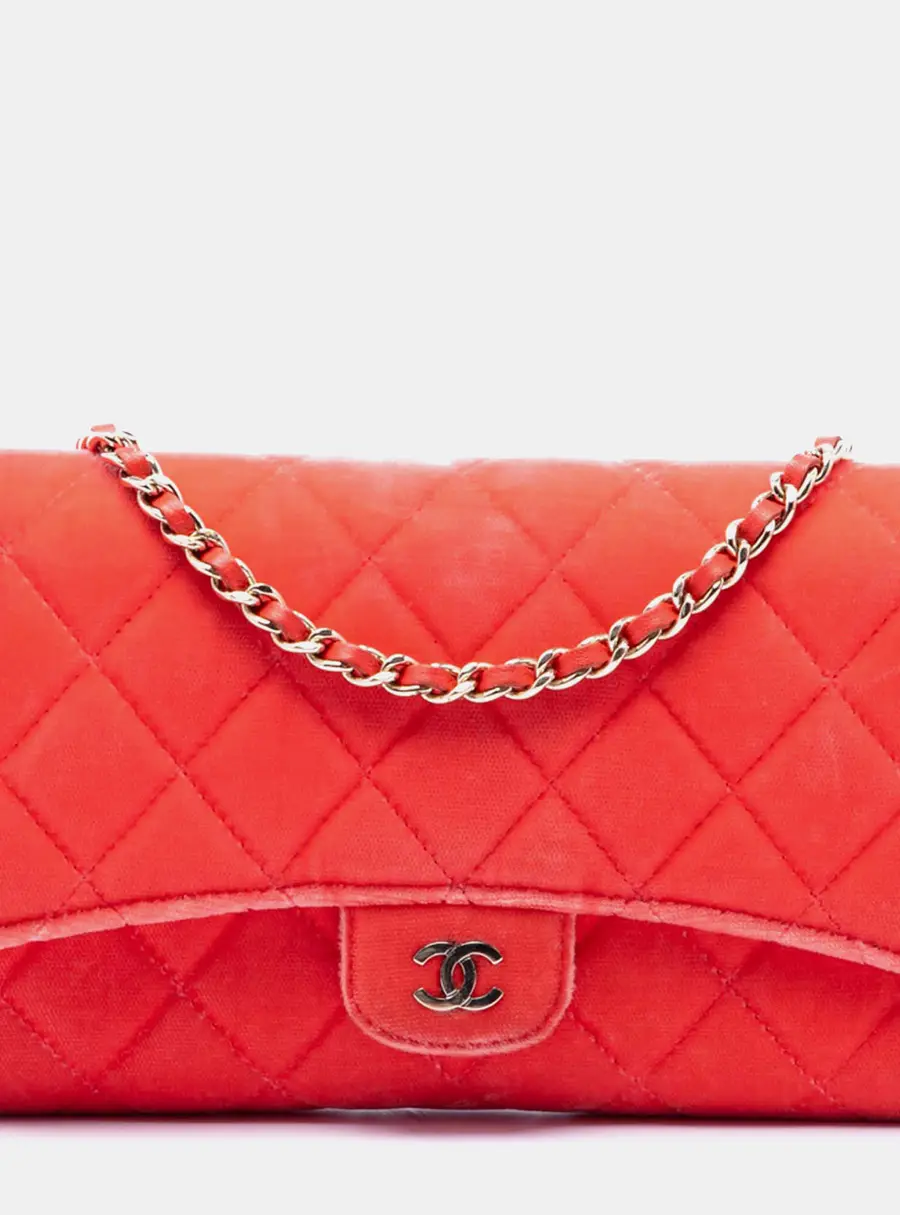 Chanel CC Quilted Velvet Single Flap One Size Black Velvet Shoulder Bag