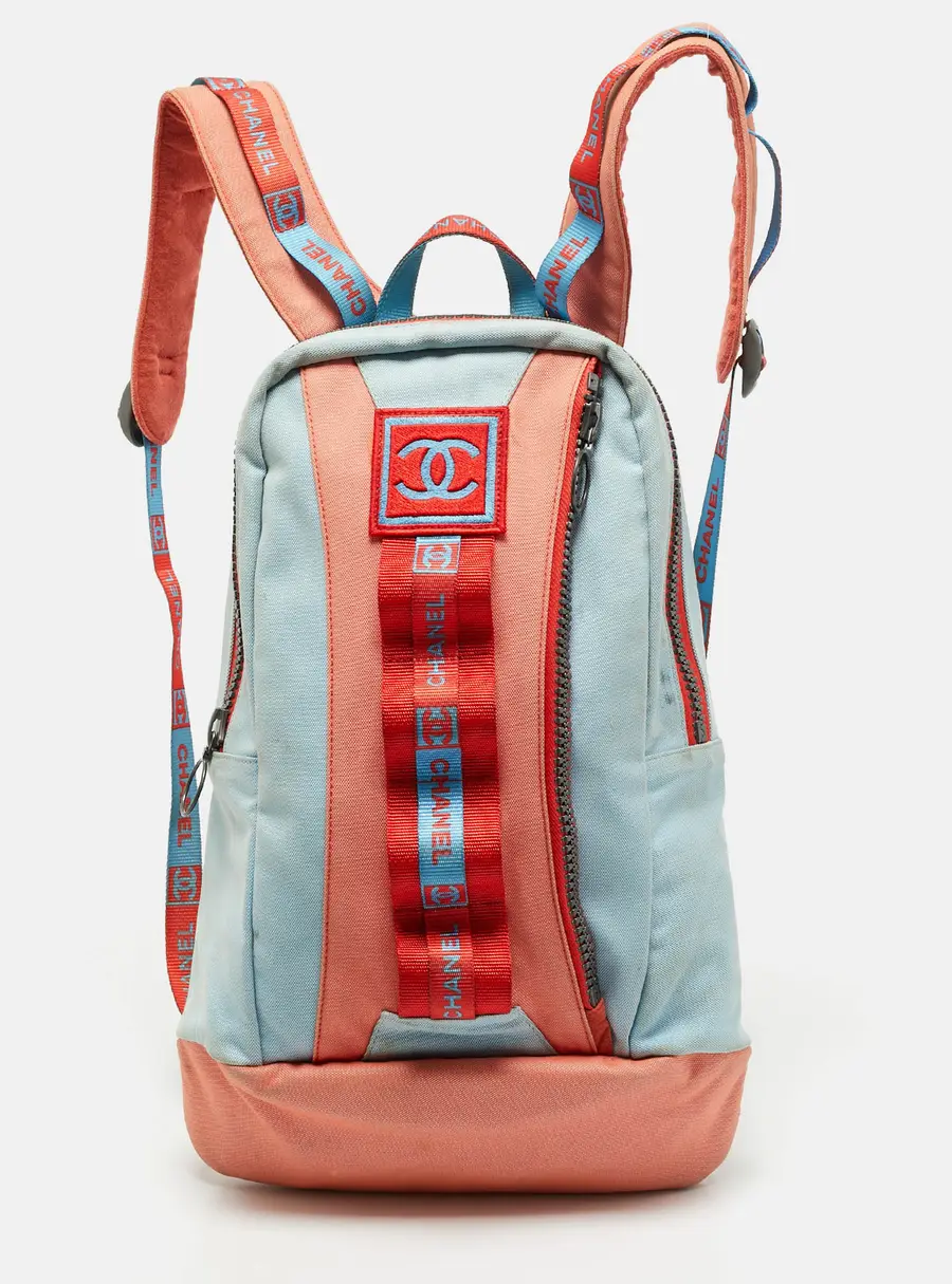 Chanel CC Sports Line Blue/Orange Canvas Backpack