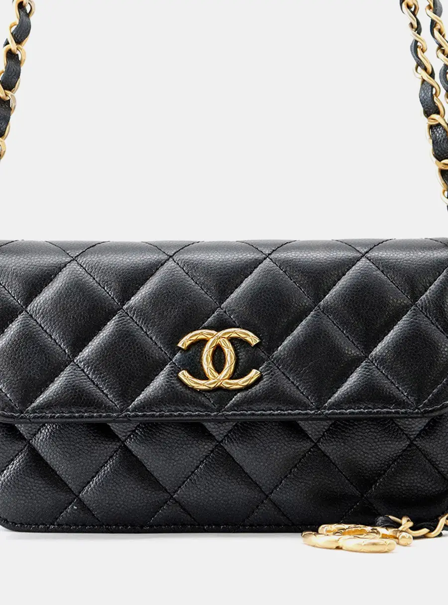 Chanel Wallet on Chain Black Caviar Leather Crossbody Bag