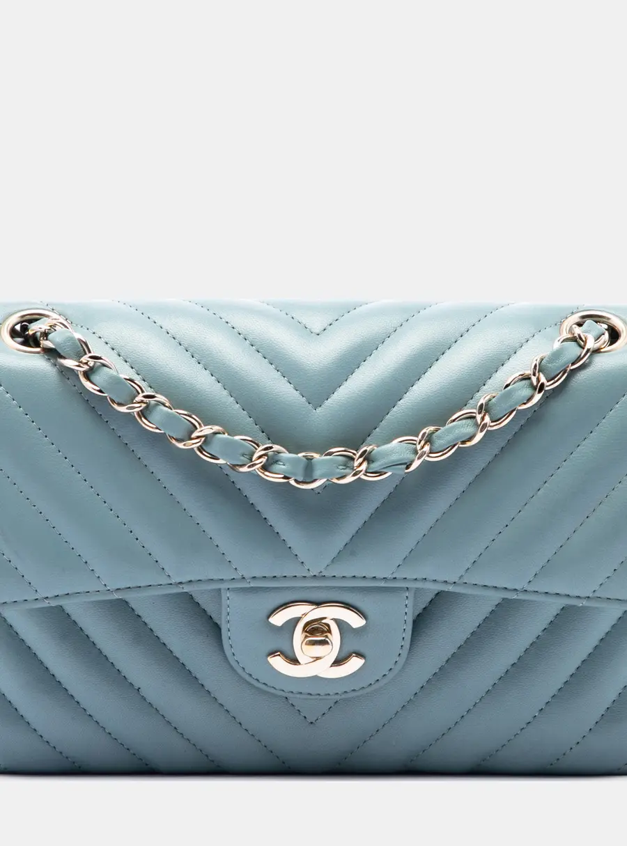 Chanel Classic Small Chevron Lambskin Leather Double Flap Bag