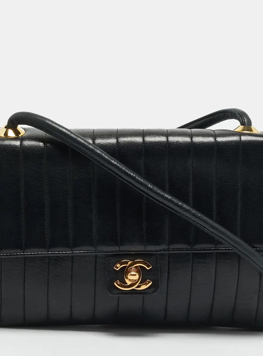 Chanel CC Flap Black Vertical Quilted Leather Bag