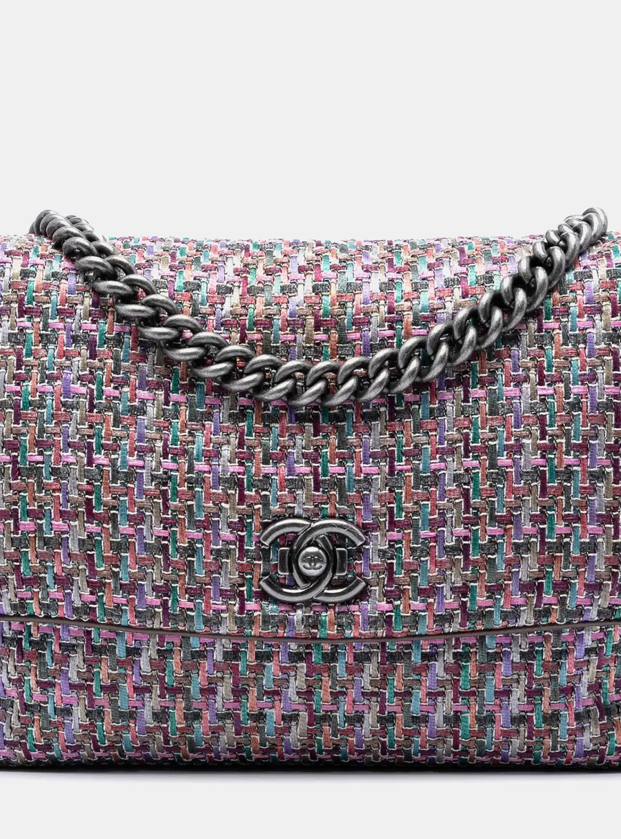 Chanel CC 2015-2016 Collection Multicolor Tweed Flap Shoulder Bag