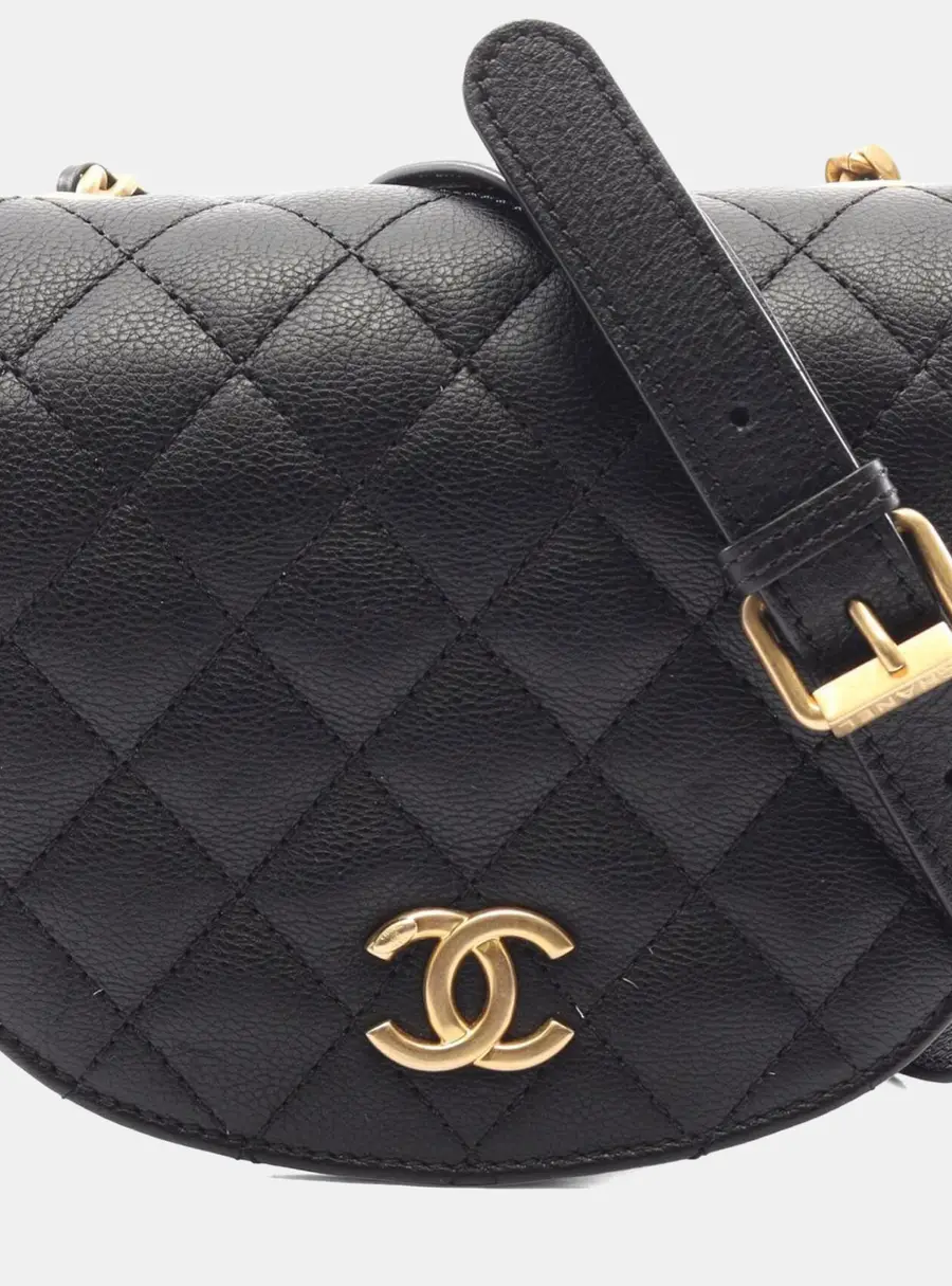 Chanel Casual Trip Small Black Grained Calfskin Leather Shoulder Bag