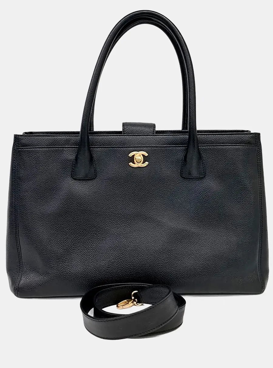 Chanel Black Leather Surfgrand Bag GHW