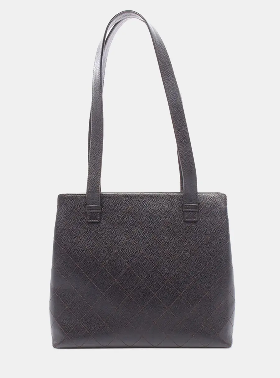 Chanel CC Caviar Wild Stitch Black Tote Bag