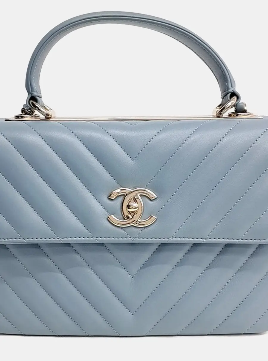 Chanel Trendy CC Small Blue Leather Top Handle Bag