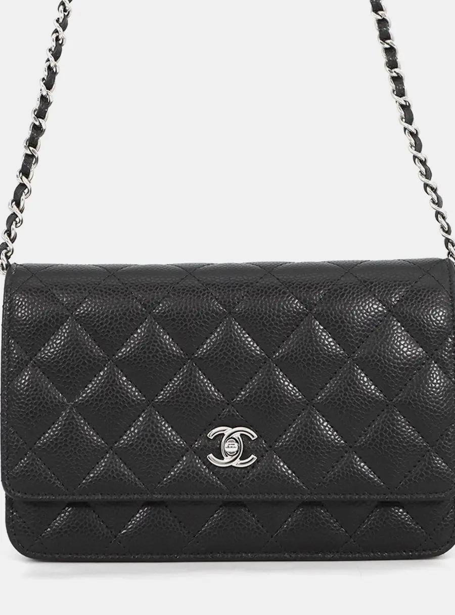 Chanel Wallet on Chain Black Caviar Leather Crossbody Bag