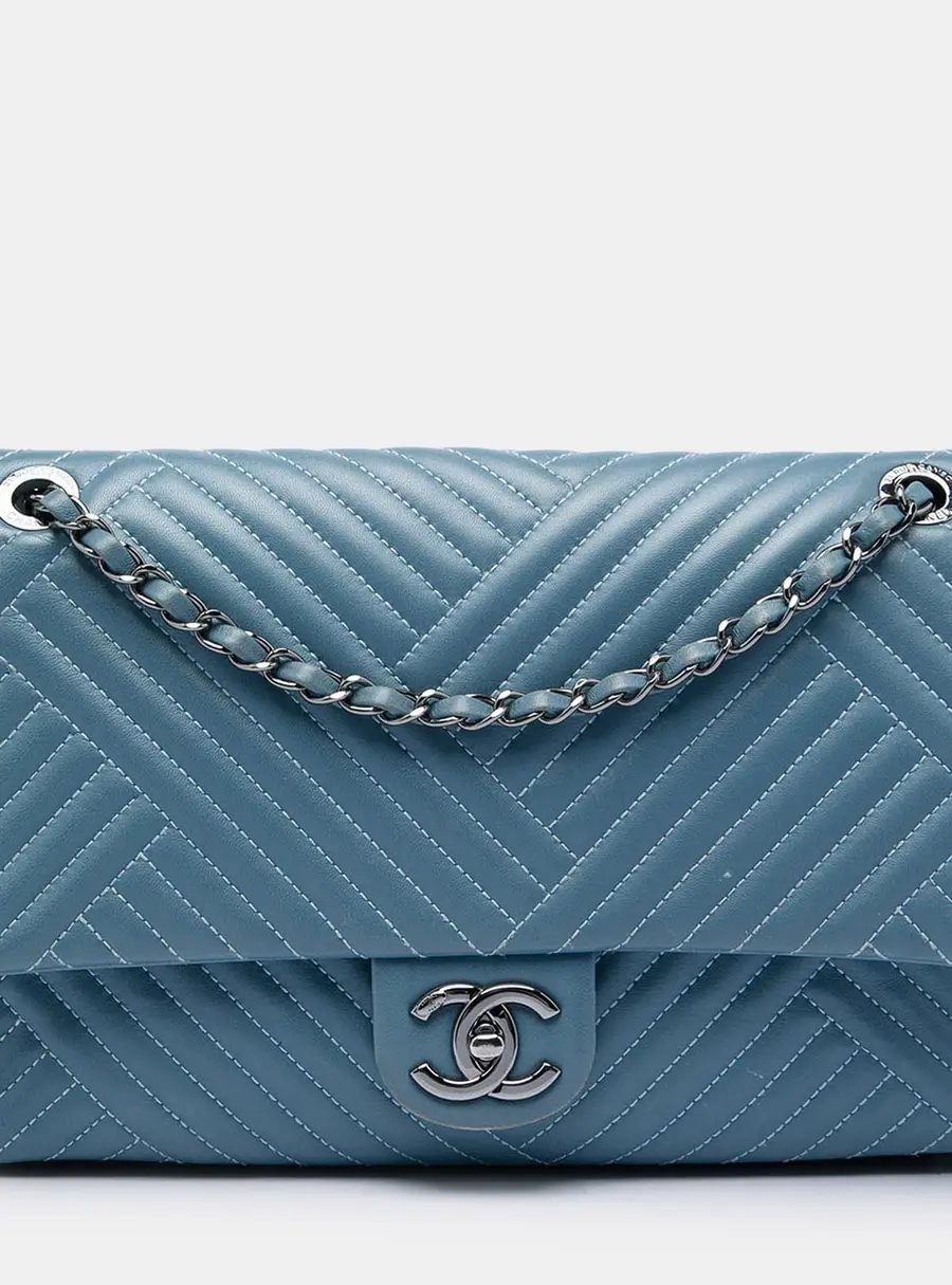 Chanel CC Crossing Flap Large Black Lambskin Leather Shoulder Bag