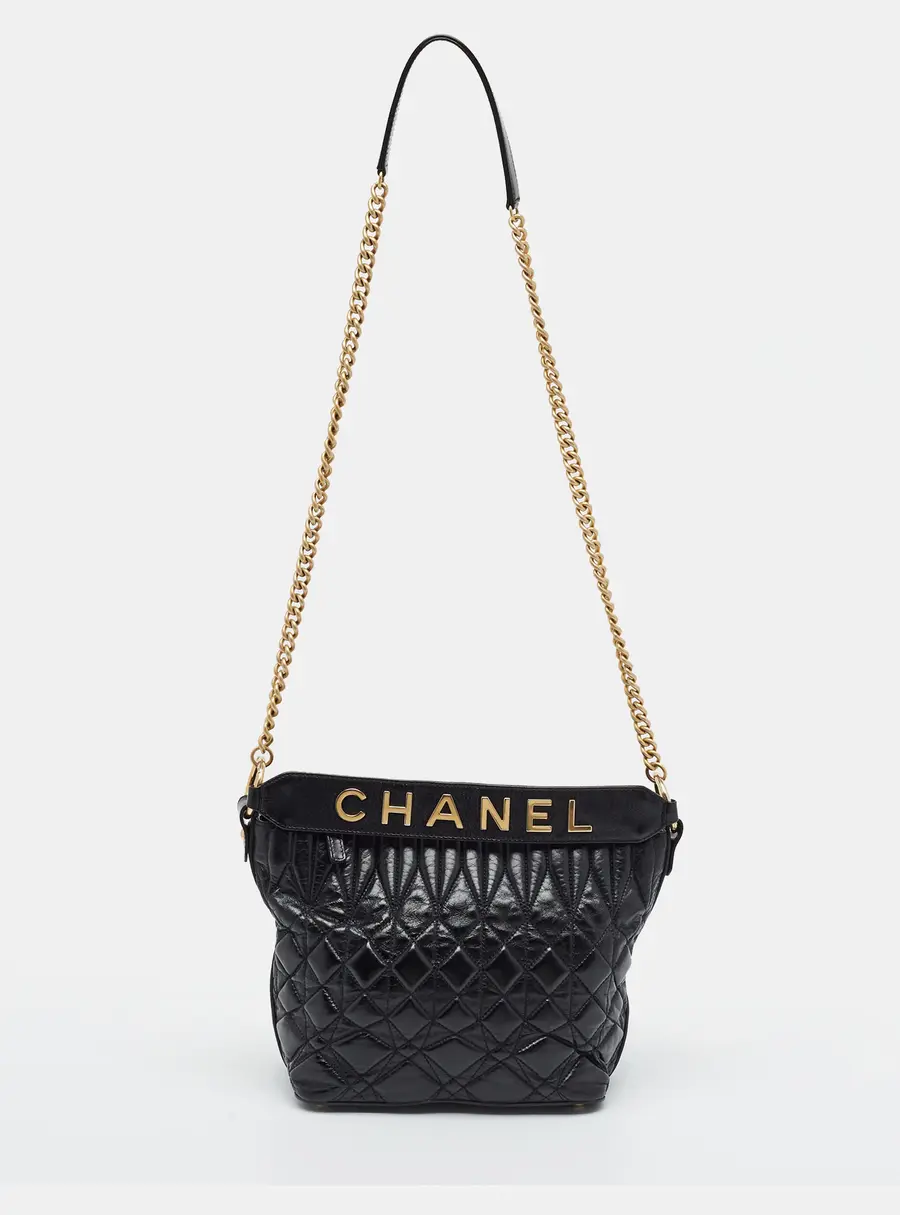 Chanel State of the Art Black Quilted Leather Hobo