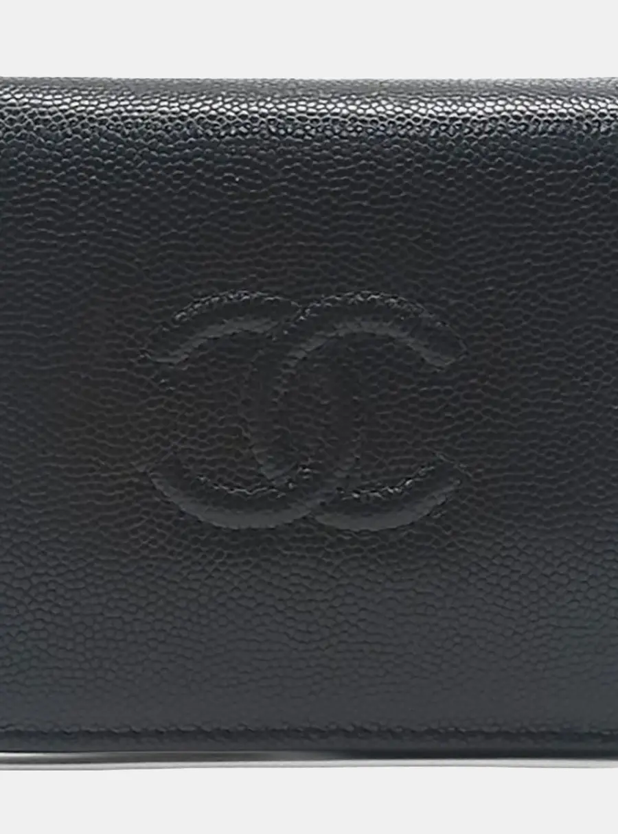 Chanel Black Leather Caviar Wallet