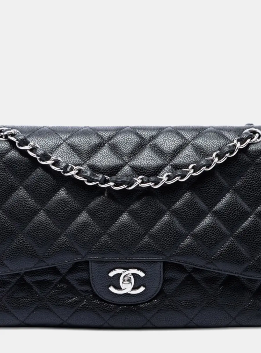 Chanel Classic Jumbo Black Caviar Flap Bag