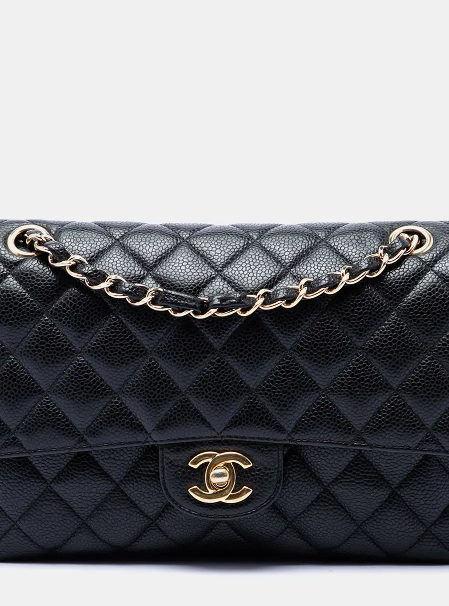 Chanel Medium Classic Double Flap Black Caviar Shoulder Bag