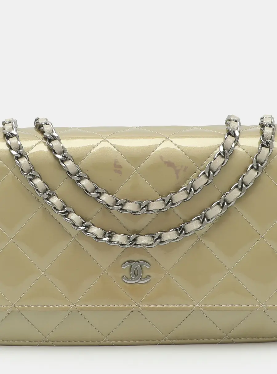 Chanel WOC Light Olive Patent Leather Bag