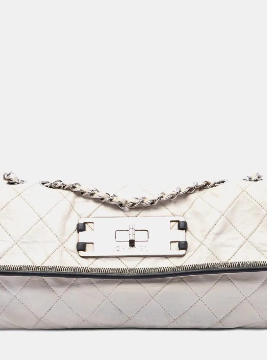 Chanel Quilted Lambskin East West Mademoiselle Flap Shoulder Bag