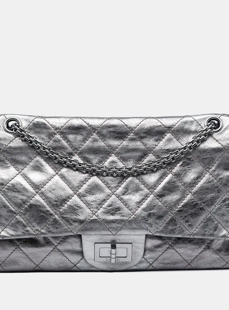 Chanel Reissue 2.55 227 Metallic Aged Calfskin Leather Double Flap Bag