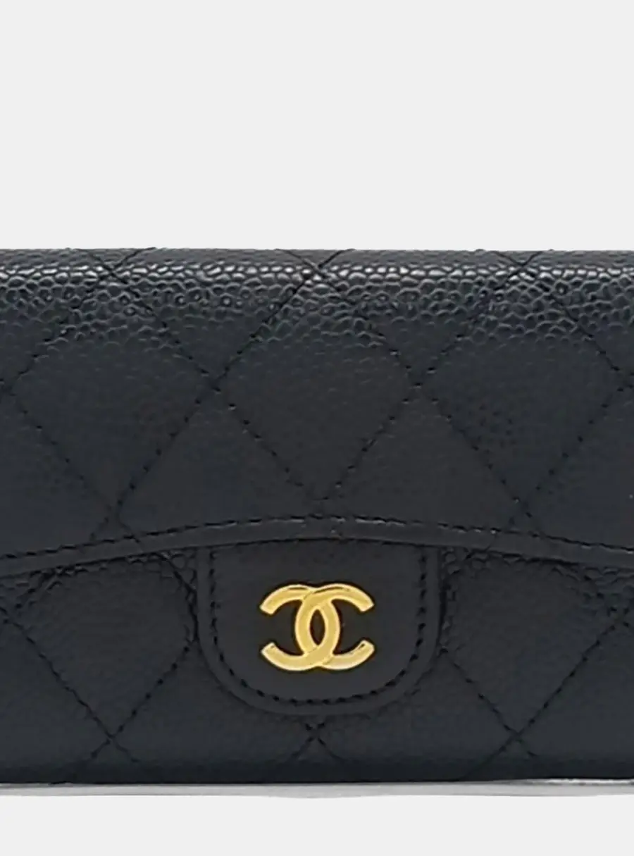 Chanel caviar card wallet