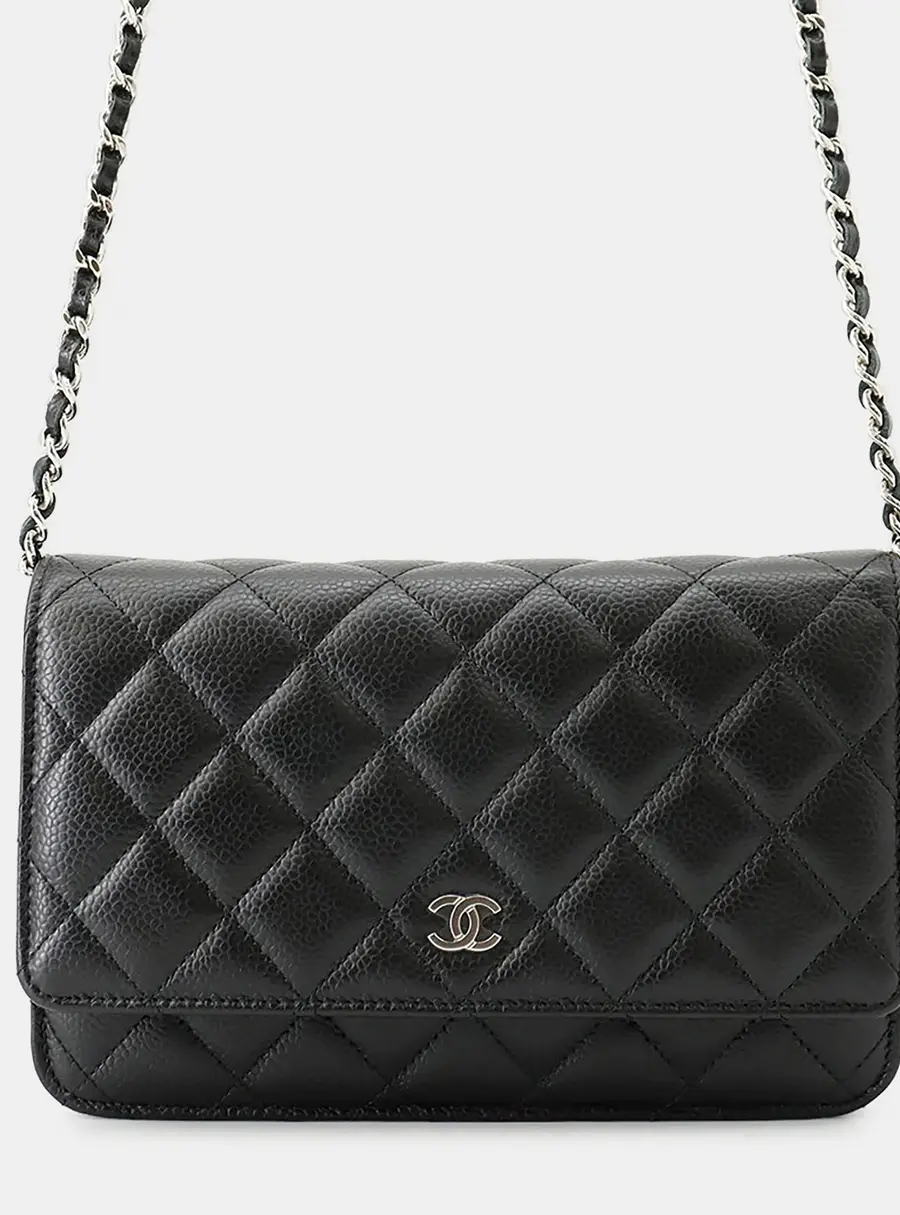 Chanel Wallet on Chain Black Caviar Leather Crossbody Bag