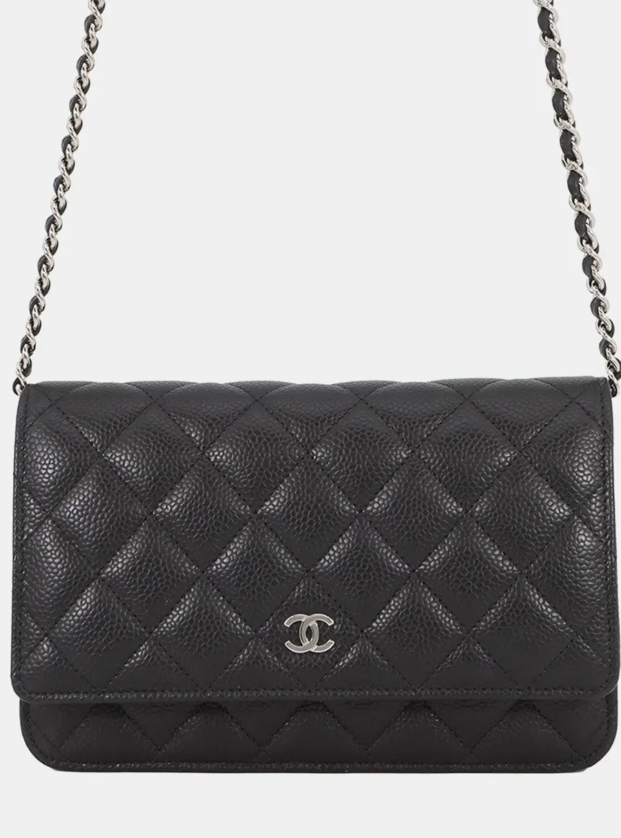 Chanel Wallet on Chain Black Caviar Leather Crossbody Bag