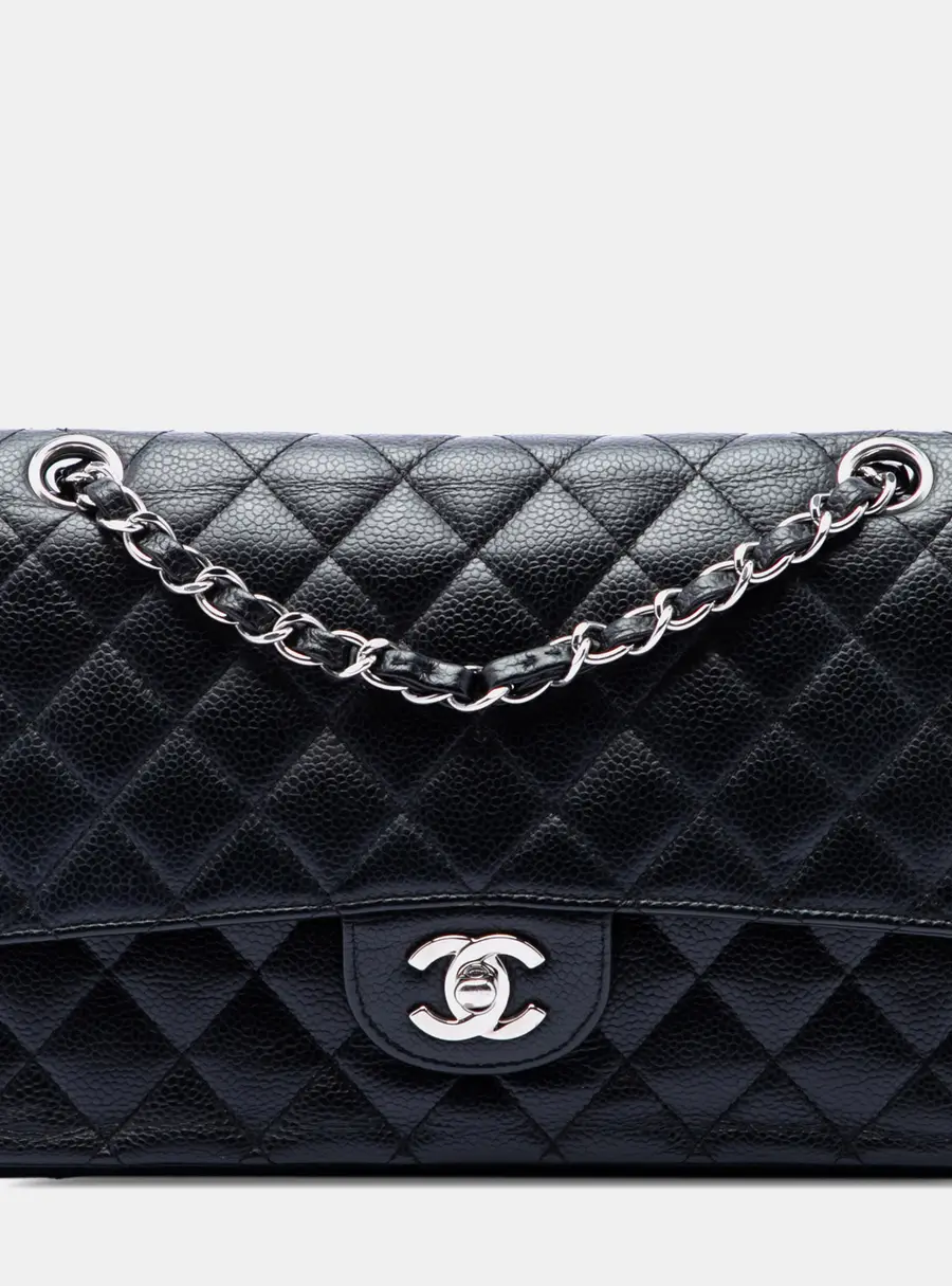 Chanel Classic Medium Double Flap Black Caviar Shoulder Bag