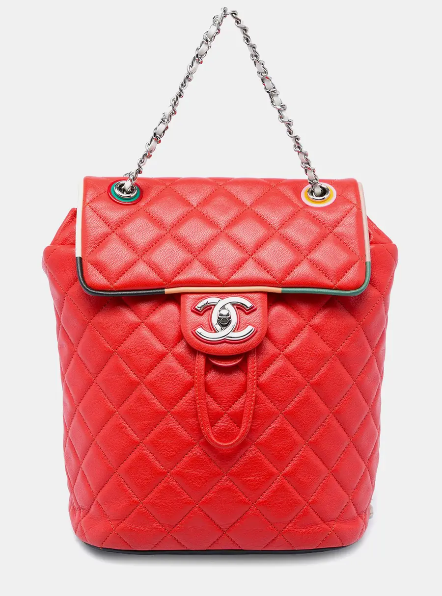 Chanel Small Red  Lambskin Cuba Color Urban Spirit Backpack Bag