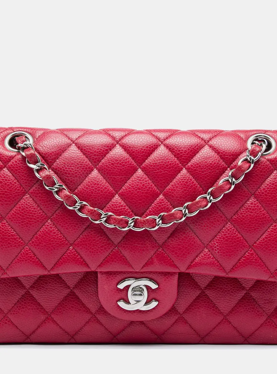 Chanel Classic Double Flap Medium Pink Caviar Shoulder Bag