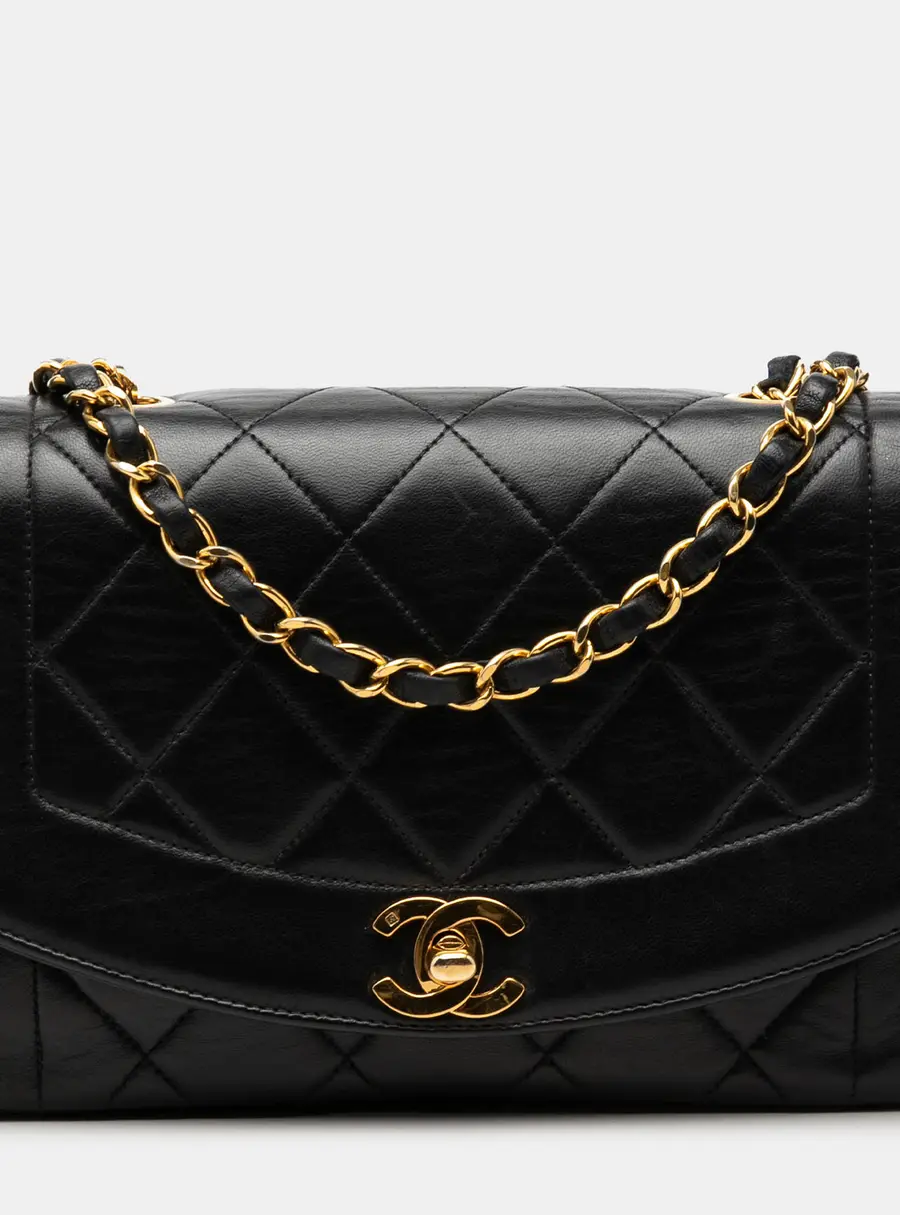 Chanel Diana Small Black Lambskin Flap Bag