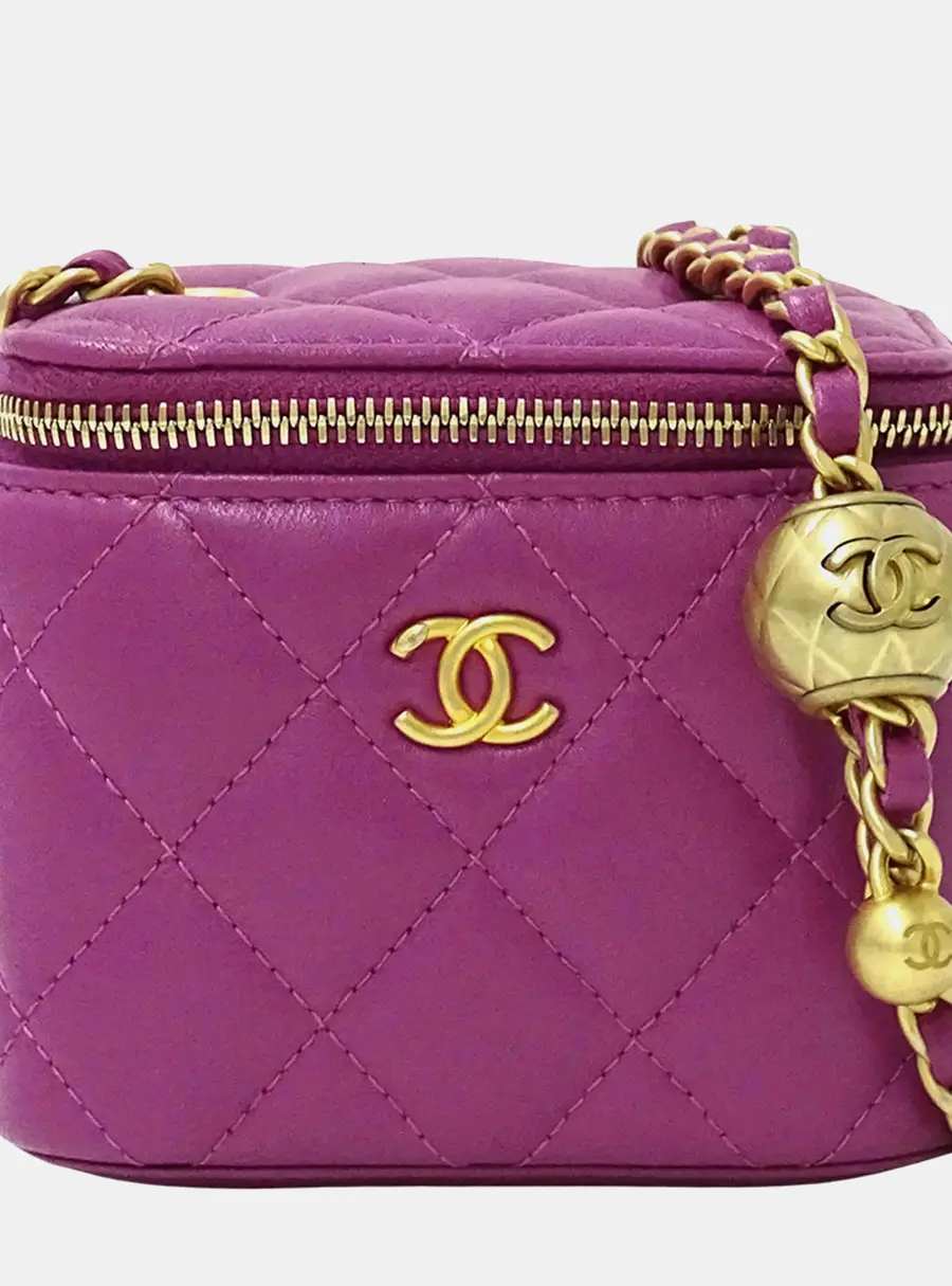 Chanel Pearl Crush Mini Purple Lambskin Crossbody Bag