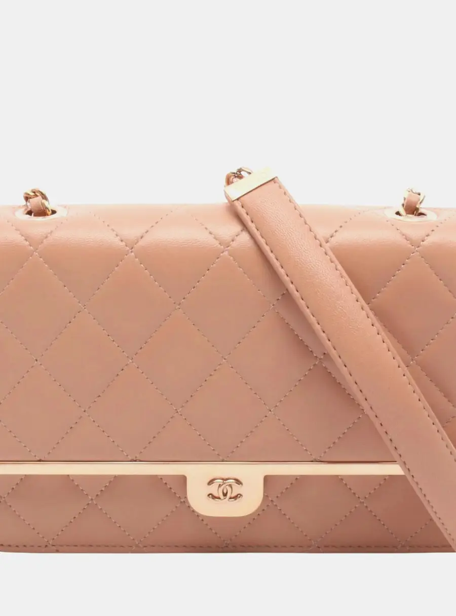 Chanel Mini Matelasse 17 Pink Lambskin Leather Single Chain Flap Bag