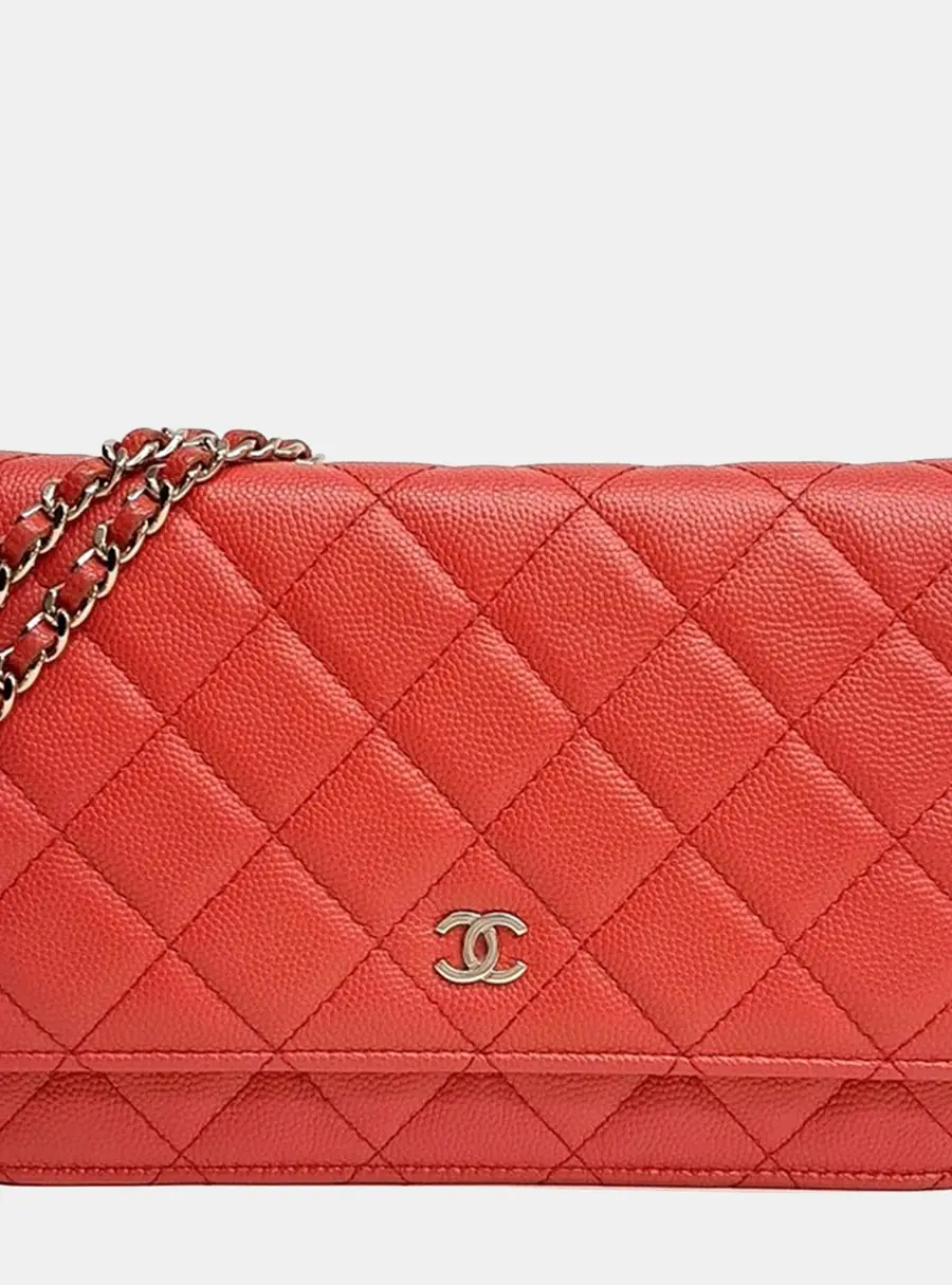 Chanel Orange Caviar WOC Mini Crossbody Bag A33814