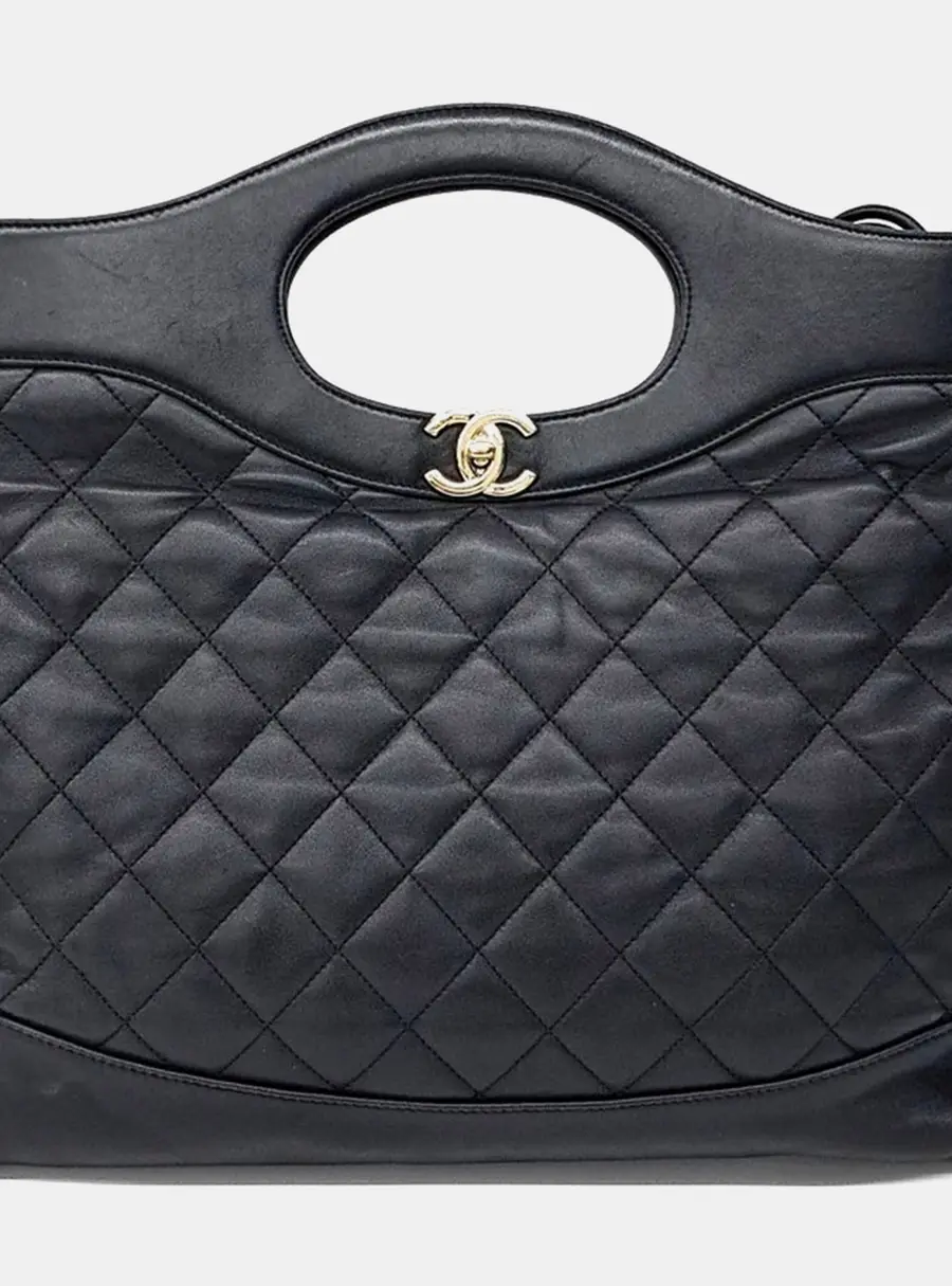 Chanel 31 Black Leather Shopping bag
