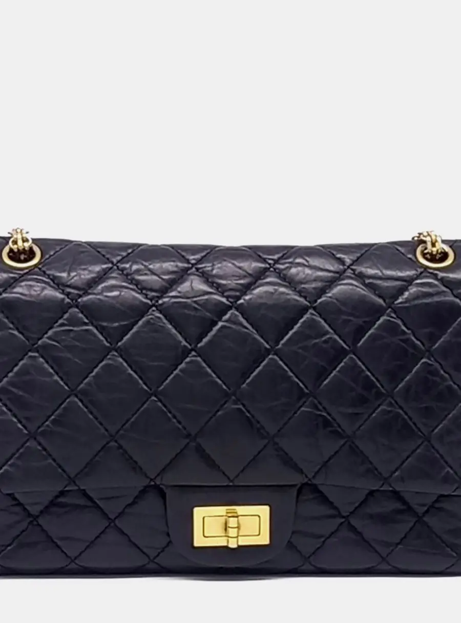 Chanel 2.55 Black Leather Flap Bag