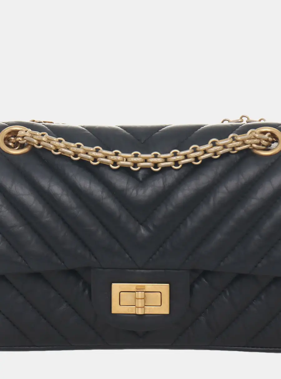 Chanel Mini Reissue Black Leather Shoulder Bag