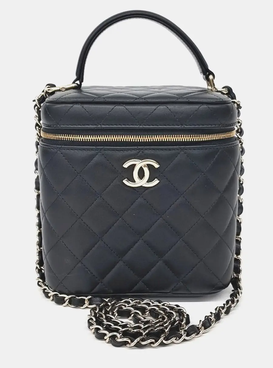 Chanel Trendy CC Vanity Black Lambskin Leather Crossbody Bag
