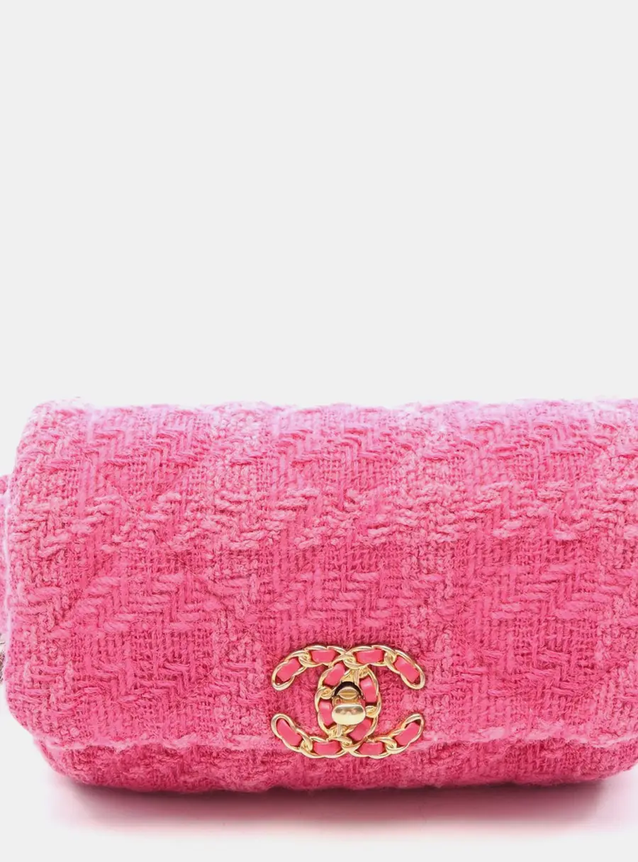 Chanel 19 Small Pink Tweed Waist Bag