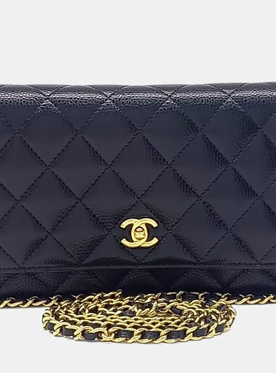 Chanel Wallet On Chain Mini Black Caviar Leather Crossbody Bag