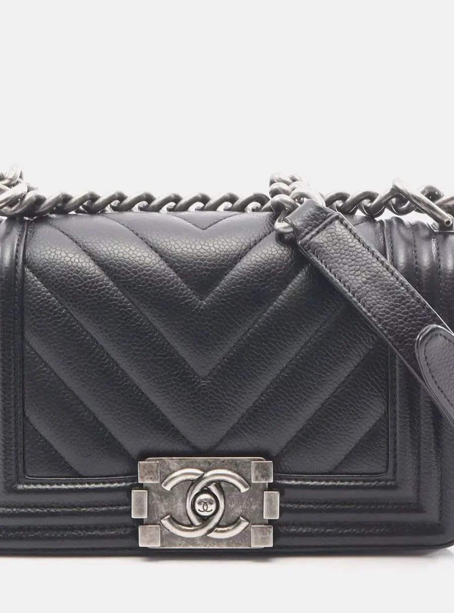 Chanel Boy Black Leather Shoulder Bag