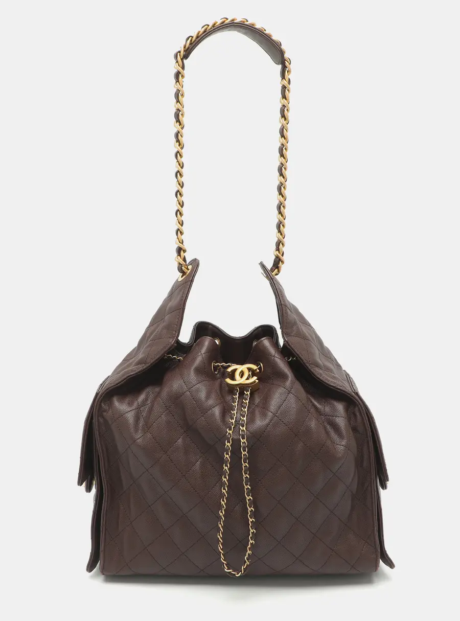 Chanel 25 Medium Burgundy Caviar Leather Shoulder Bag