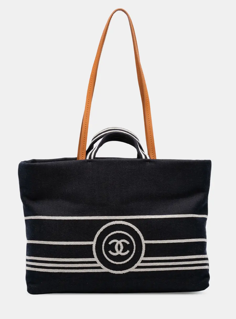 Chanel CC Large Blue Denim Tote Bag