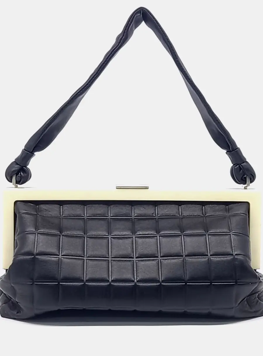 Chanel Chocobar Shoulder Black Leather Shoulder Bag