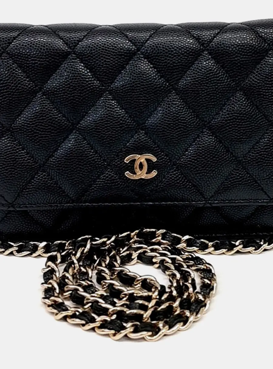 Chanel WOC Mini Black Caviar Leather Crossbody Bag