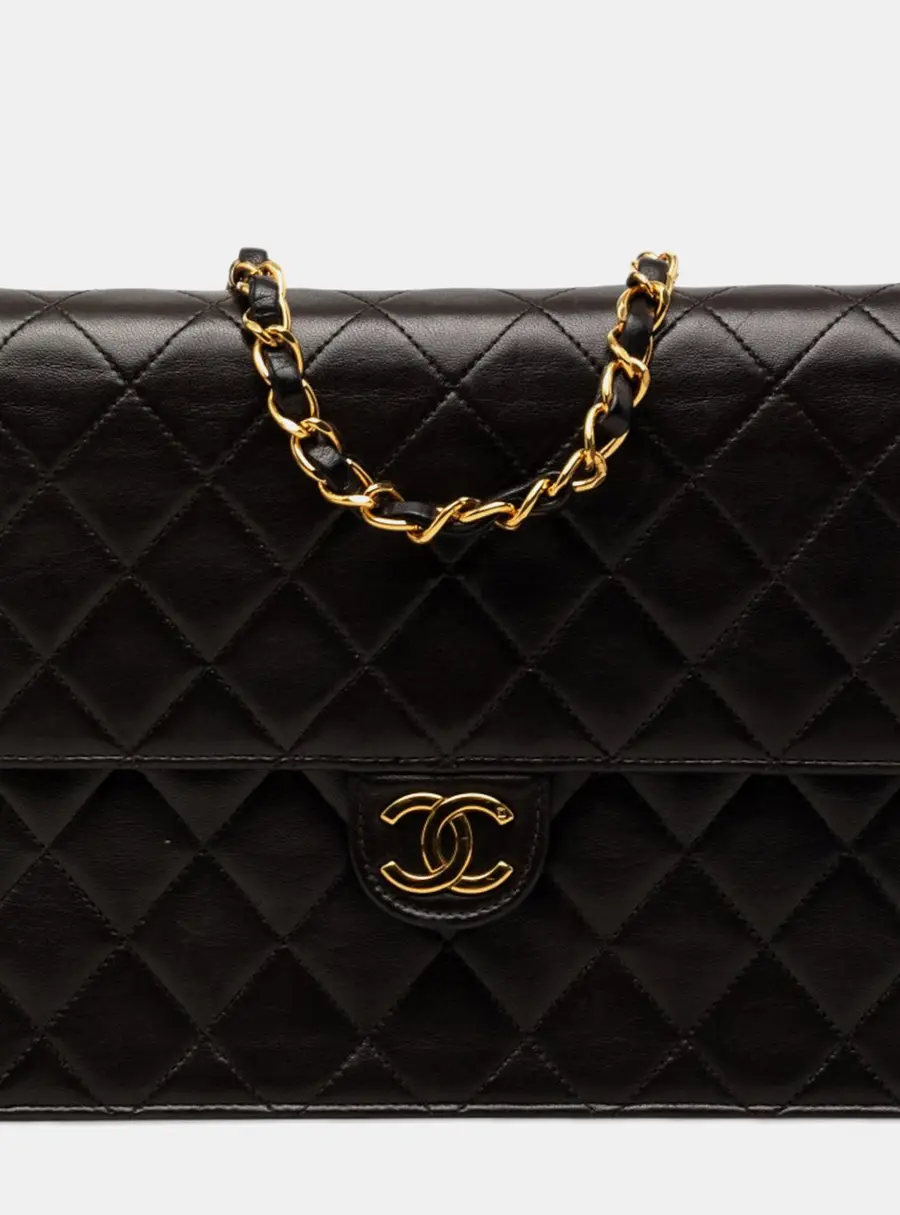 Chanel Small CC Quilted Lambskin Single Flap Crossbody Bag