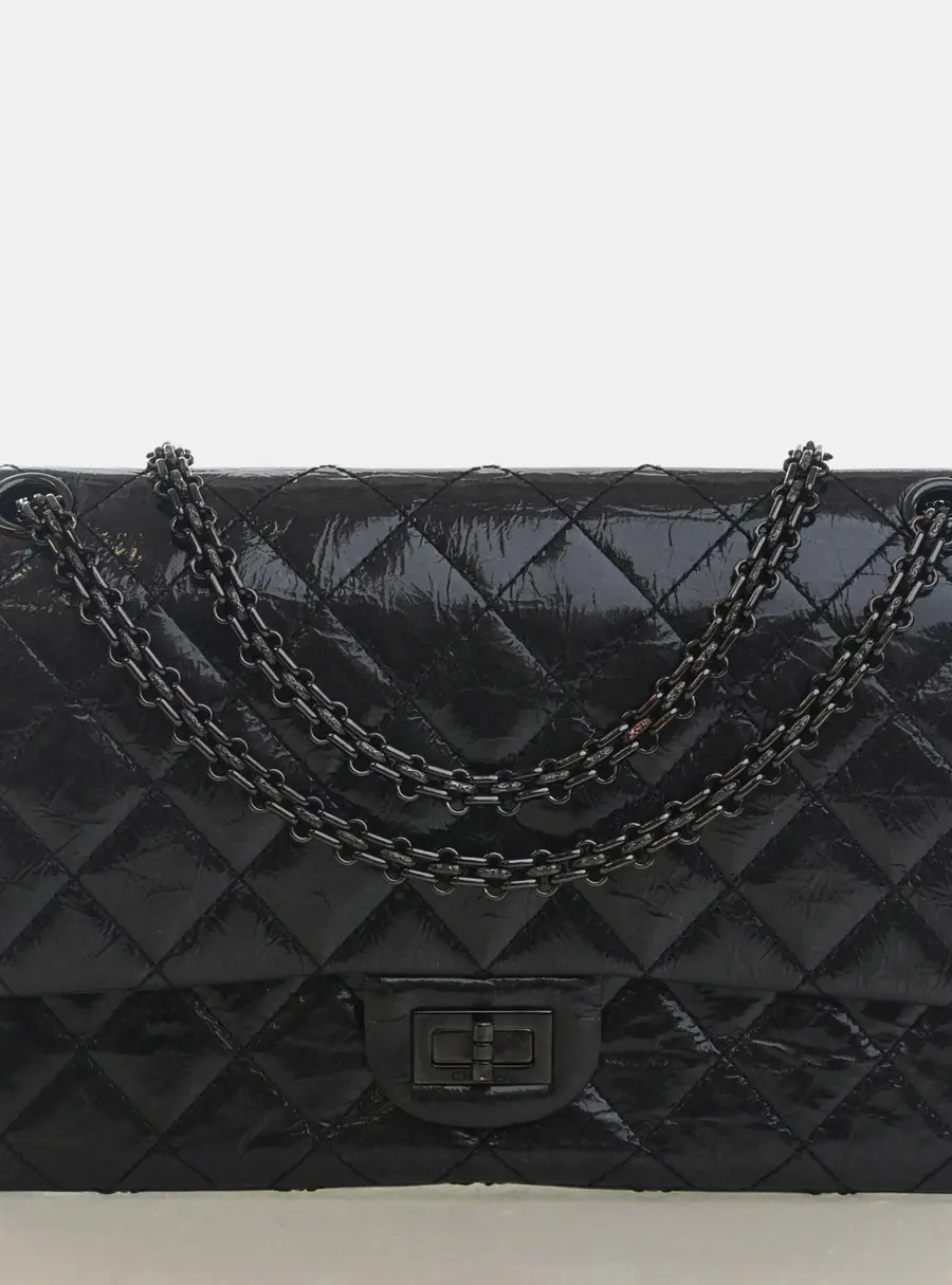 Chanel Reissue 2.55 226 Black Aged Calfskin Leather Shoulder Bag