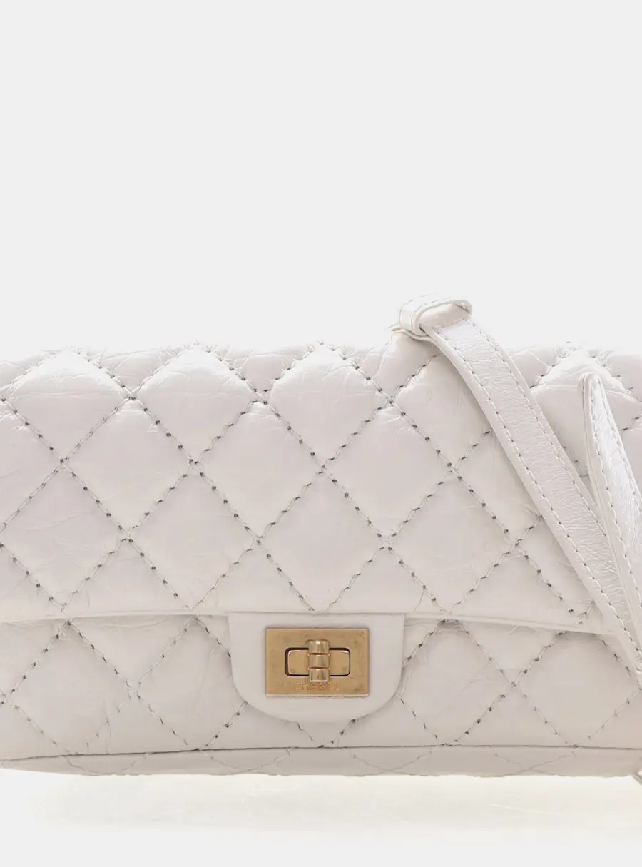 Chanel Reissue Mini White Aged Calfskin Leather Flap Bag