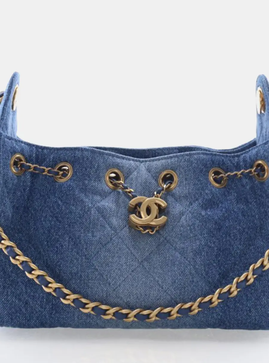 Chanel 25 Mini Blue Washed Denim Hobo Bag