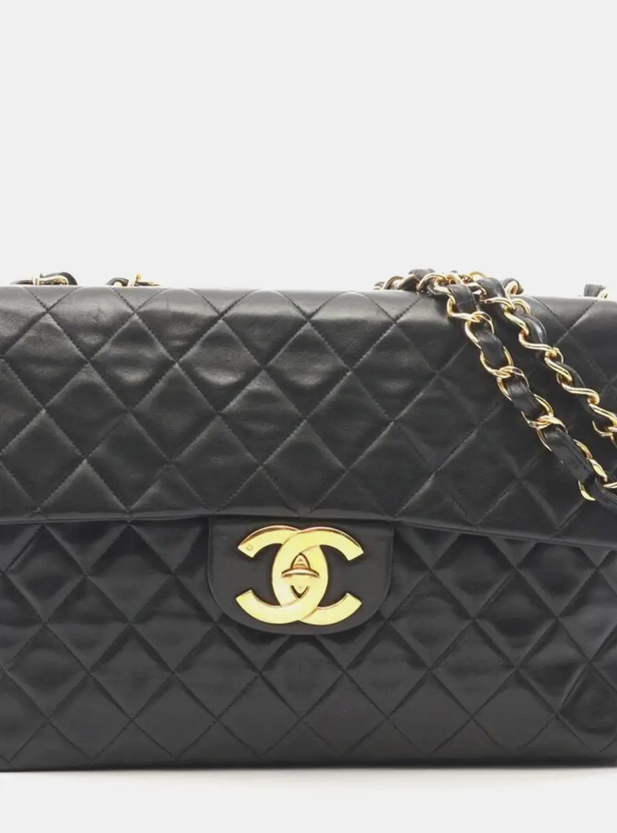 Chanel Vintage Deca Lambskin Quilted Leather Chain Shoulder Bag