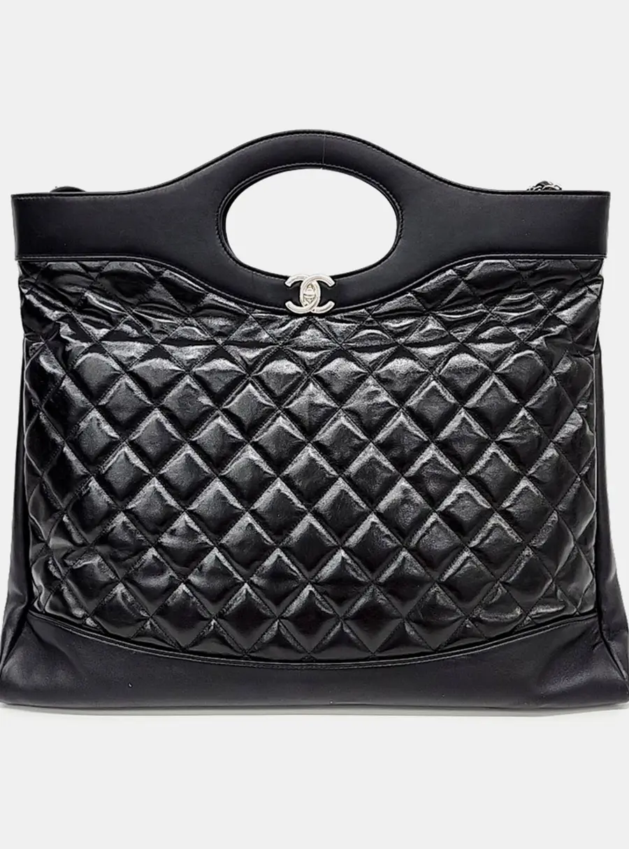 Chanel 31 Black Quilted Leather Shopping Bag