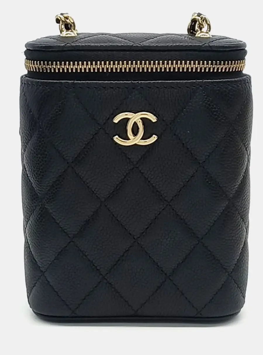 Chanel Vanity Mini Black Caviar Leather Crossbody Bag