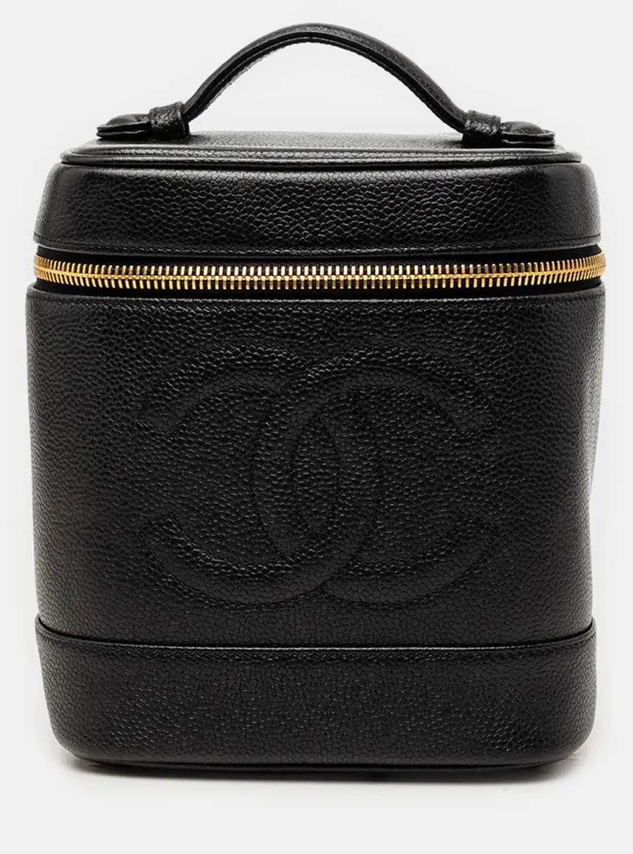 Chanel Vintage Timeless Vertical CC Caviar Leather Top Handle Bag
