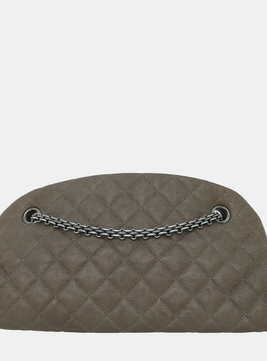 Chanel Grey Caviar Mademoiselle Bowling Bag